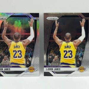 2025 Panini Prizm Lebron James Chalk Toss Silver Prizm & Base Cards